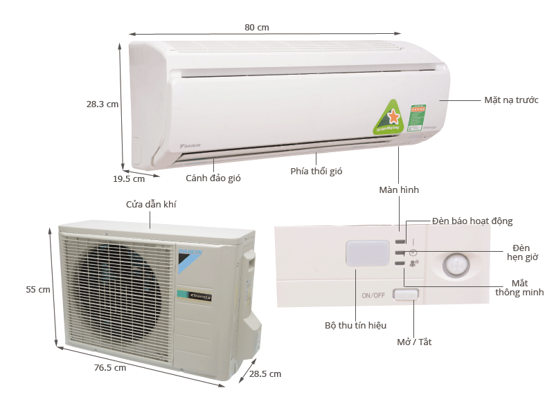 Điều hòa Daikin 1 chiều inverter 12000BTU FTKS35GVMV/RKS35GVMV